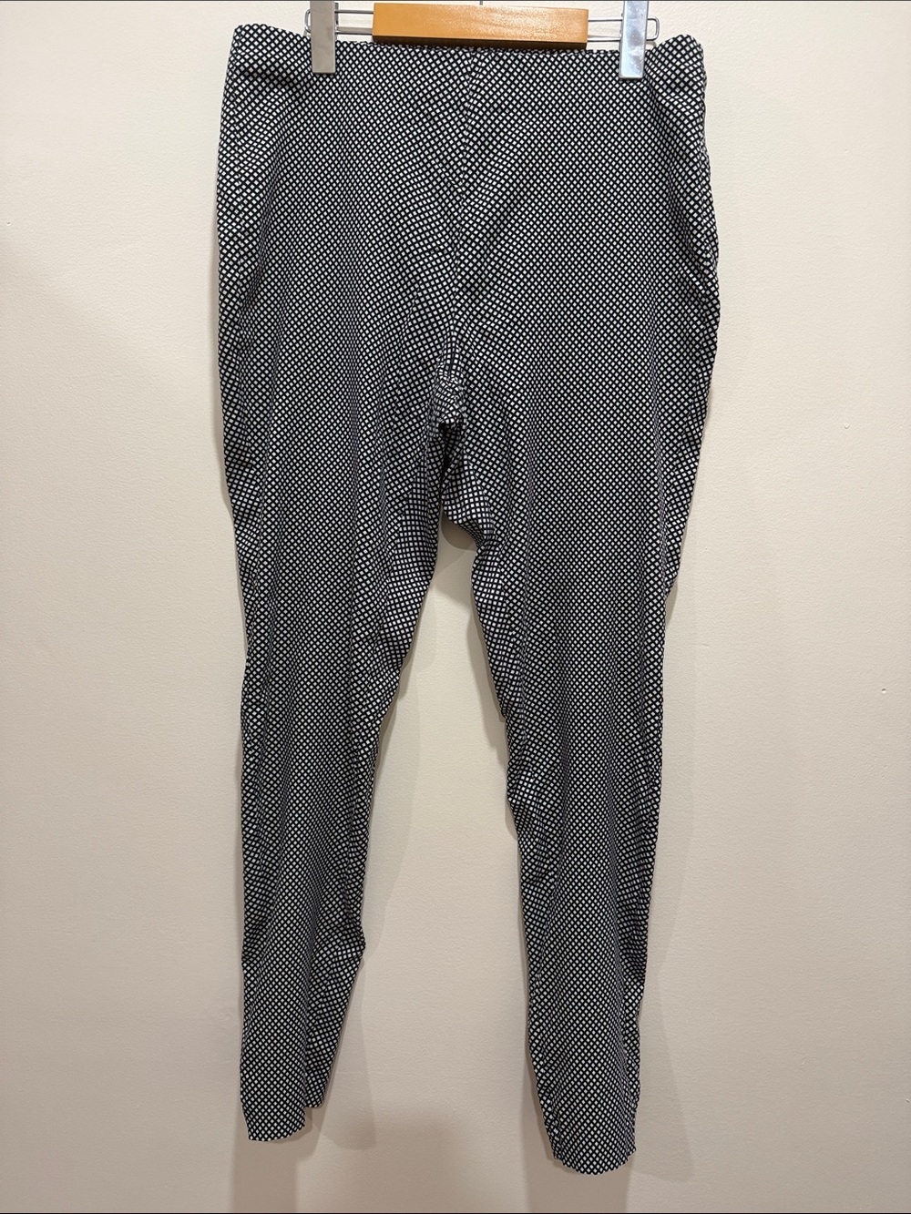 Michael Kors Black and White Patterned Pull On Trousers size L